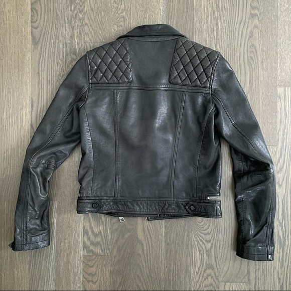 Women's Black Leather Jacket - All Saints - Picture 3 of 3